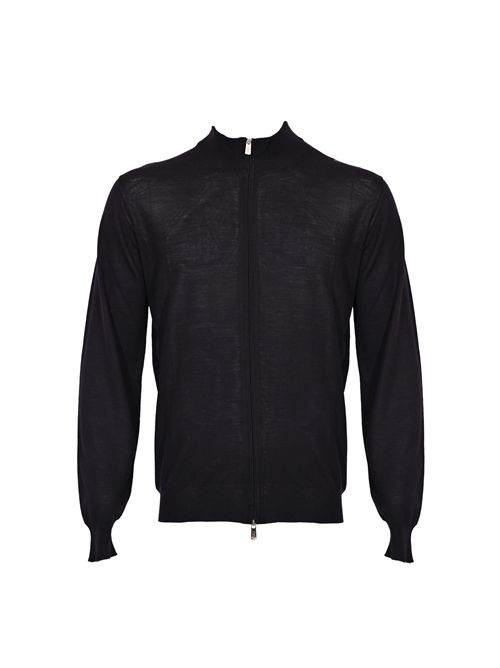 Cardigan in lana con zip Blu FEDELI | MU0077266