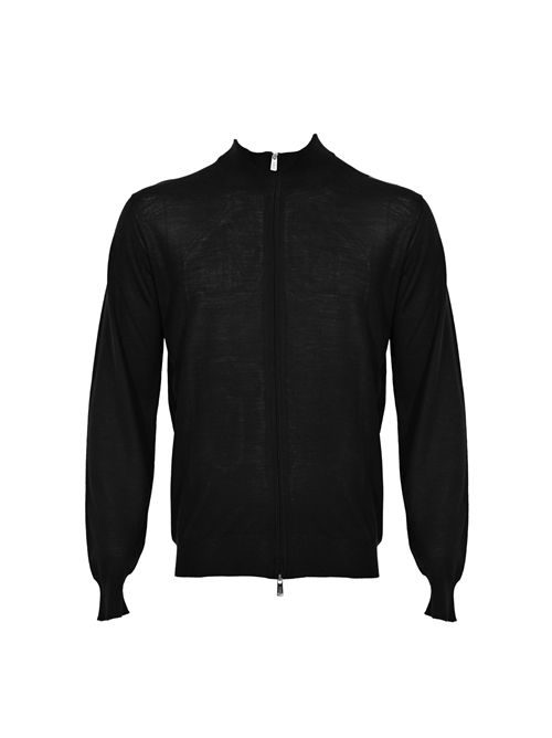 Cardigan in lana con zip Nero FEDELI | MU0077267