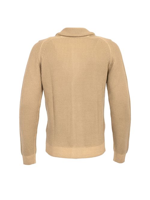 Cardigan in lana a costine Mandorla FEDELI | MU0F703373