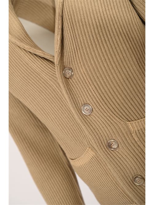 Cardigan in lana a costine Mandorla FEDELI | MU0F703373