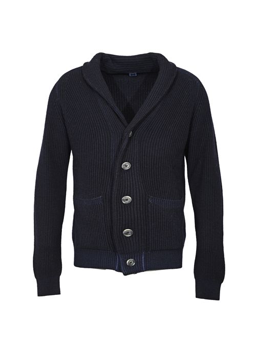 Cardigan in lana a costine Navy FEDELI | MU0F703380
