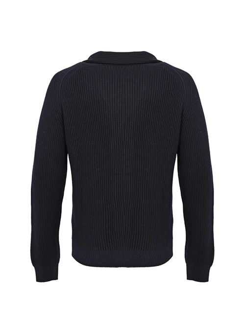 Cardigan in lana a costine Navy FEDELI | MU0F703380