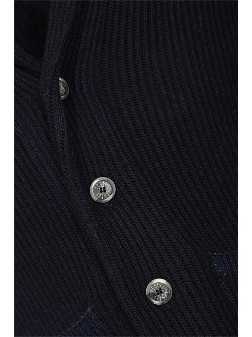 Cardigan in lana a costine Navy FEDELI | MU0F703380