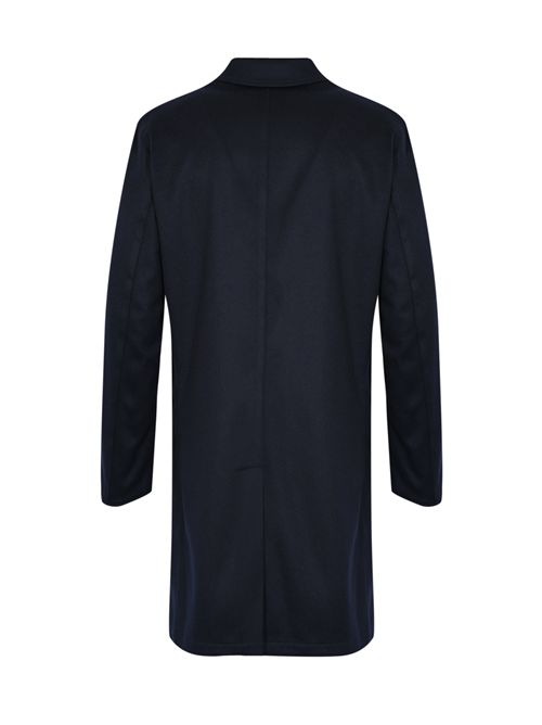 Cappotto Peak reversibile in cashmere e tessuto tecnico Blu navy/Marrone KIRED | PEAK1906Q