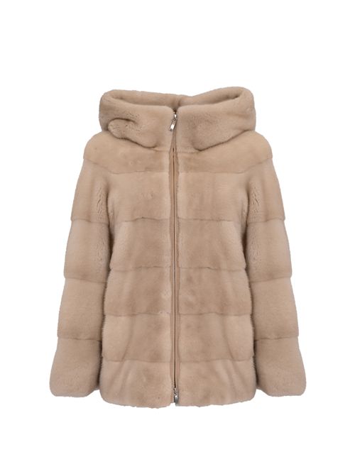 Pelliccia in visone con cappuccio MARESTER | 1195PERLA