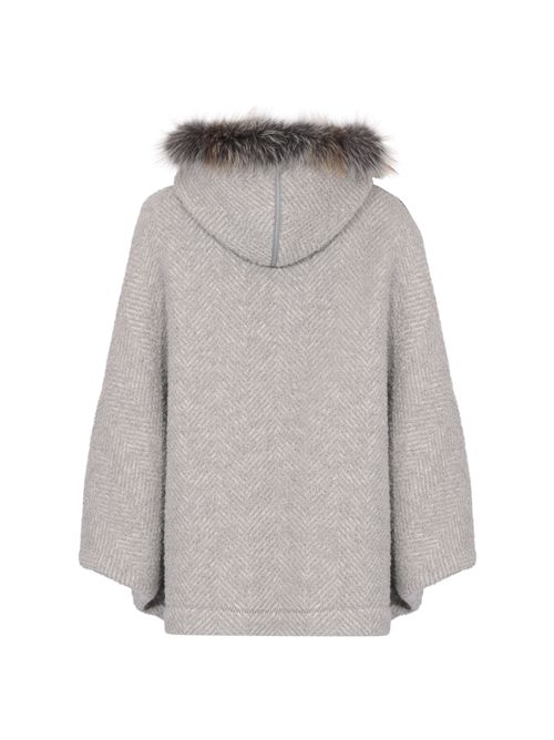 Giacca in montone e volpe con inserti in alpaca e lana MARESTER | 4551PERLA