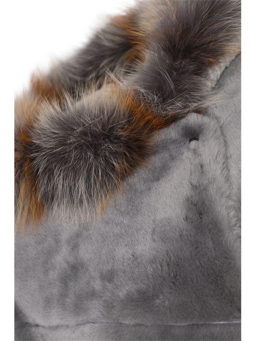 Giacca in montone e volpe con inserti in alpaca e lana MARESTER | 4551PERLA