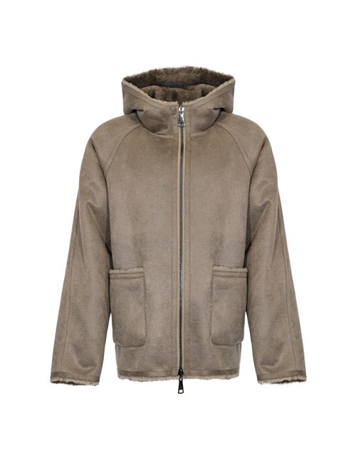 Giacca effetto pelliccia reversibile con zip Lupo/silver OUTSIDE | OU915MINK00047
