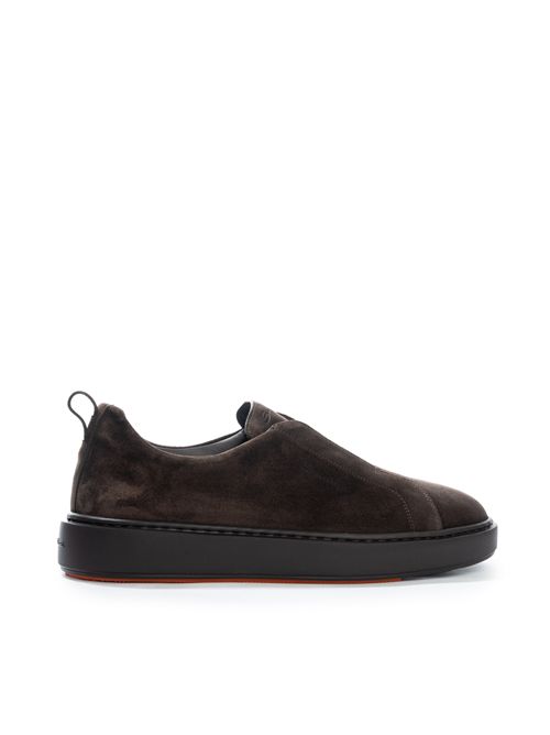 Sneakers senza lacci in pelle scamosciata Dark brown Santoni | MBCD21995SMOTSEYT50