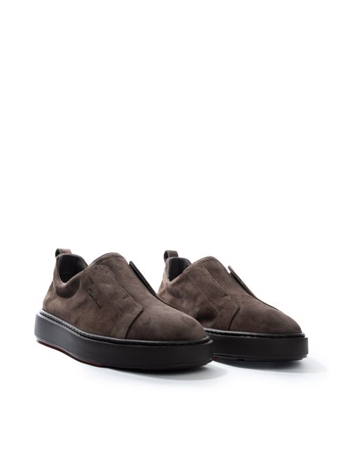 Sneakers senza lacci in pelle scamosciata Dark brown Santoni | MBCD21995SMOTSEYT50