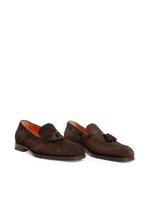 Mocassino con nappe da uomo in pelle e suede Santoni | MCBD19176BJ1GEIPT50