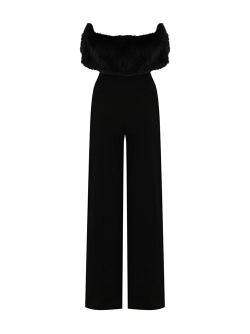 Tuta Claudia in punto Milano di viscosa con ecopelliccia Semicouture | S5WL33Y69-0