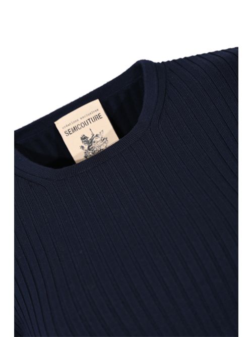 Maglia Veronique in viscosa stretch a costine Semicouture | Y5WA01K92-1