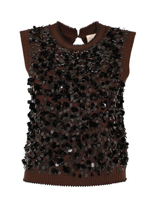 Gilet Lorenza in misto lana e cashmere con paillettes Semicouture | Y5WD25U89-0