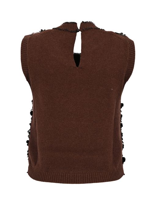 Gilet Lorenza in misto lana e cashmere con paillettes Semicouture | Y5WD25U89-0