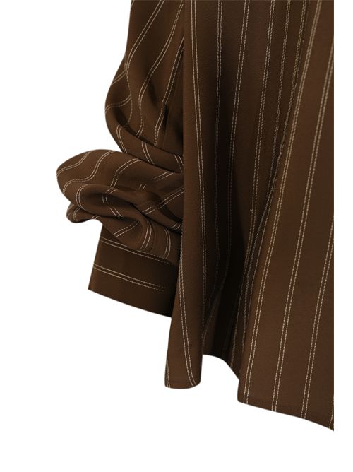 Blusa Margherita in crepe de chine di seta gessata Semicouture | Y5WU21RG102