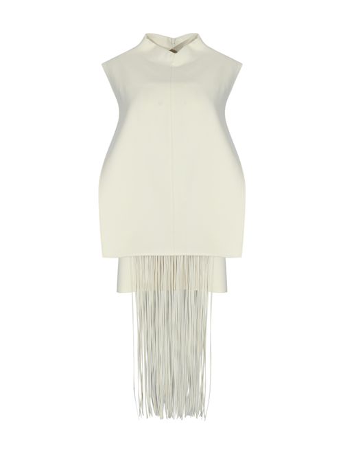 Top smanicato doppio cady di cotone e viscosa con frange SPORTMAX | 2522166011600001