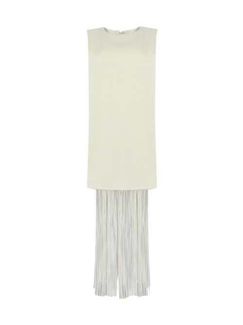 Abito girocollo Finnici in cady doppio di cotone e viscosa con frange SPORTMAX | 2522226021600001