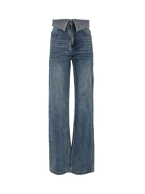 Jeans Ori in denim con strass TWENTYFOURHAITCH | A0051BLU