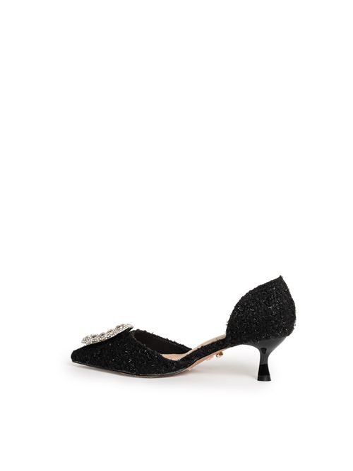 Décolleté Agena nera in tessuto tweed TWENTYFOURHAITCH | S0015NERO