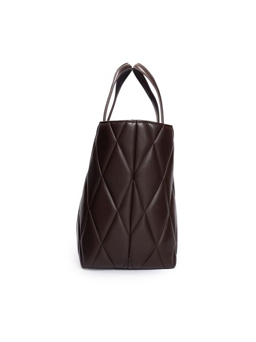Borsa shopper trapuntata con logo Oval-T Coffee TWINSET | 252TB705000203