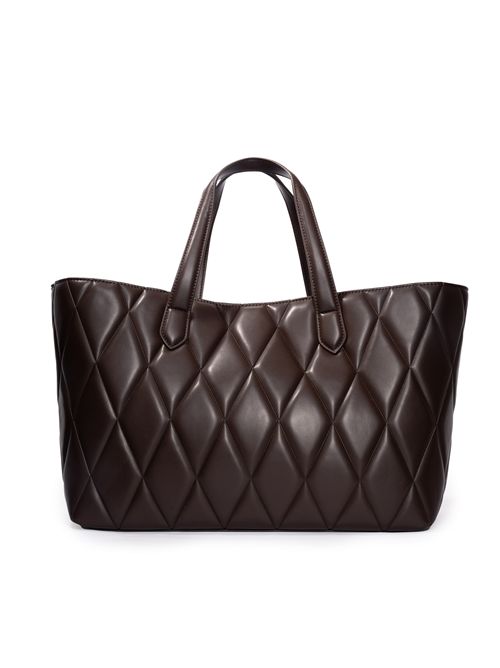 Borsa shopper trapuntata con logo Oval-T Coffee TWINSET | 252TB705000203