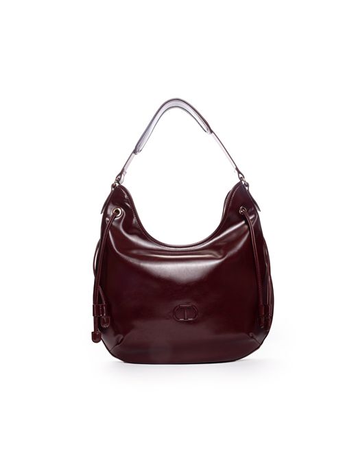 Borsa Hobo effetto vernice con logo TWINSET | 252TB708005609