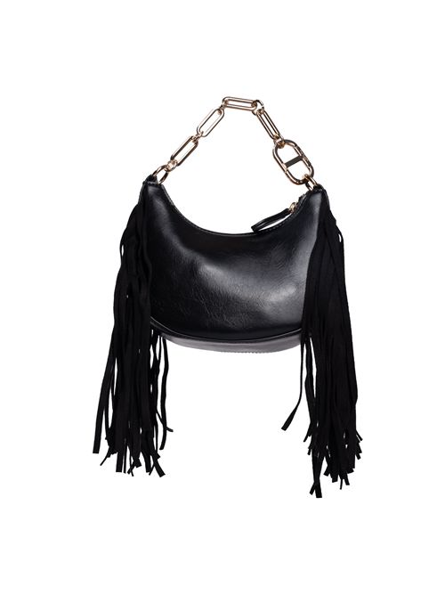 Borsa Hobo Mini con frange e manico catena Oval-T TWINSET | 252TB712300006