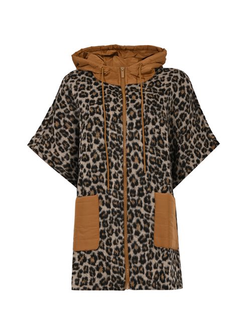 Poncho in panno con stampa animalier TWINSET | 252TO508012915