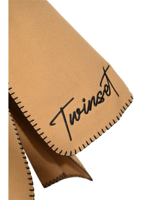 Poncho in panno con sciarpa Marrone TWINSET | 252TO517012918