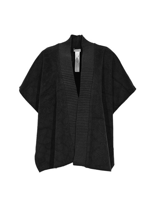 Poncho in panno con Oval T Nero TWINSET | 252TO542000006