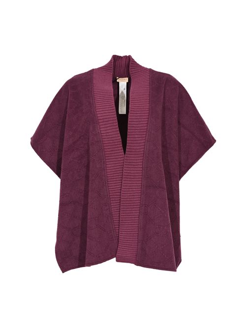 Poncho in panno con Oval T Purple TWINSET | 252TO542012635