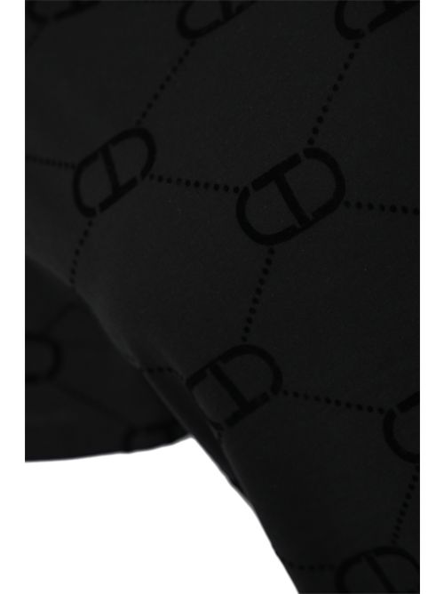 T-shirt in cotone con stampa flock Oval-T Nero TWINSET | 252TP205500006