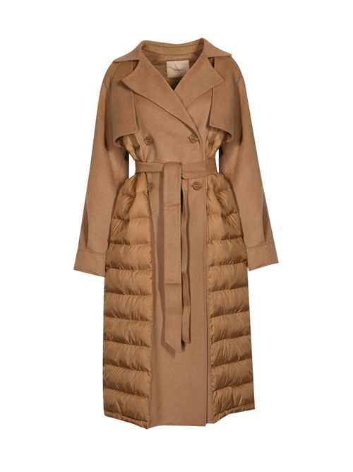 Cappotto in panno di lana e inserti trapuntati in nylon TWINSET | 252TP222111754