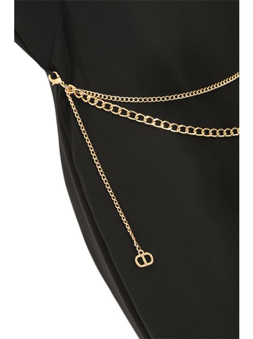 Abito in crepe con cintura Nero TWINSET | 252TP230000006