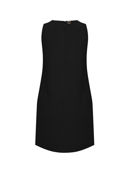 Abito corto in crêpe cady con catena Oval-T Nero TWINSET | 252TP230200006