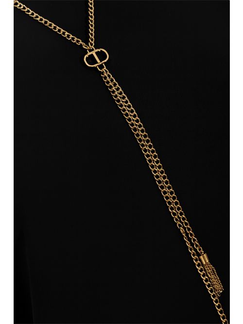 Abito corto in crêpe cady con catena Oval-T Nero TWINSET | 252TP230200006