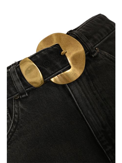 Jeans in denim nero con cintura e maxi fibbia TWINSET | 252TP257101103