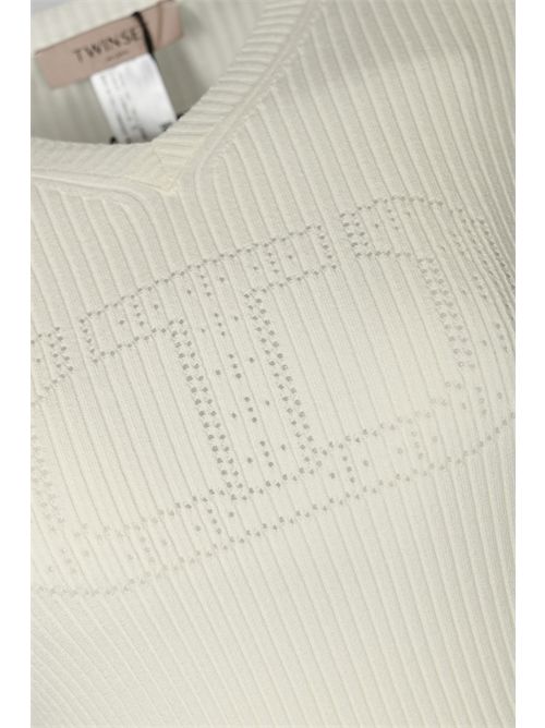 Maglia a coste con logo Oval-T Neve TWINSET | 252TP324200282