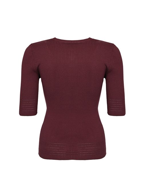 Maglia a coste con logo Oval-T Winetesting TWINSET | 252TP324205609