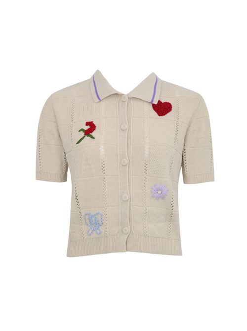 Cardigan in filato di lana Treeblend con ricami TWINSET | 252TP331000522