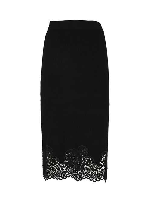 Gonna longuette in maglia di viscosa con pizzo TWINSET | 252TP339000006