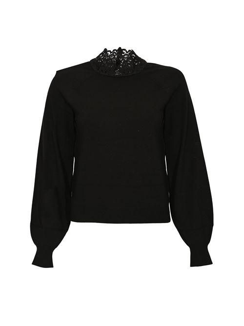 Maglia lupetto in misto viscosa con pizzo TWINSET | 252TP339100006
