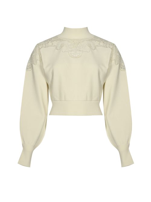 Maglia in viscosa con inserti in pizzo TWINSET | 252TP340600282