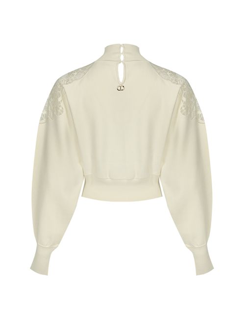 Maglia in viscosa con inserti in pizzo TWINSET | 252TP340600282