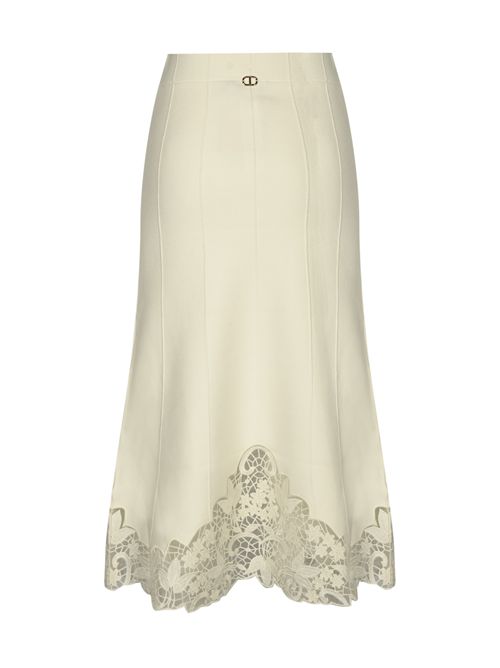 Gonna longuette in maglia con pizzo TWINSET | 252TP340700282