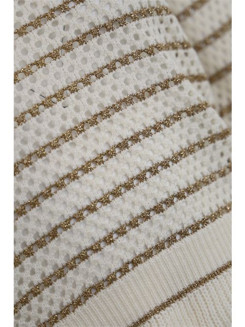 Maglia a rete con righe in cotone e viscosa lurex TWINSET | 252TP353212804