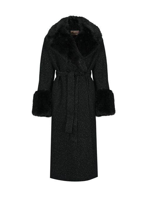Cappotto lungo in panno misto lana con faux fur TWINSET | 252TT204012892