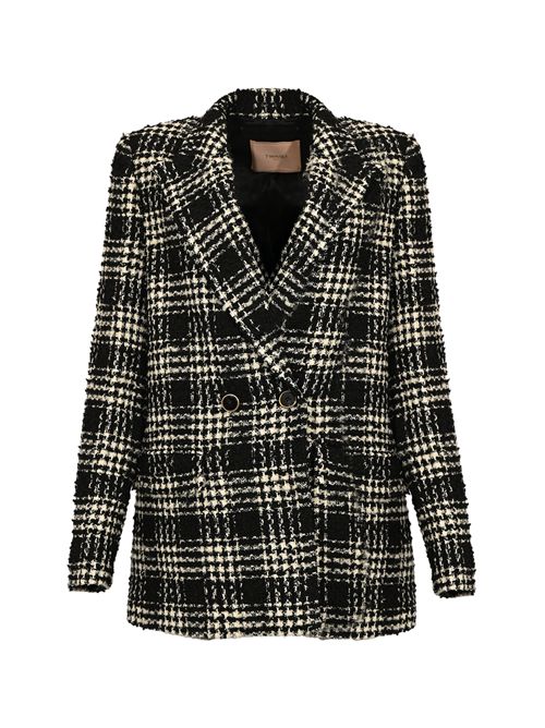 Blazer in bouclé di misto cotone check TWINSET | 252TT211112876