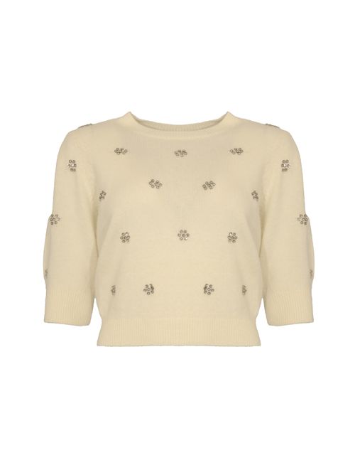 Maglia in misto angora con ricamo gioiello TWINSET | 252TT318100282